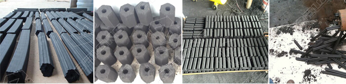 various shapes charcoal briquettes