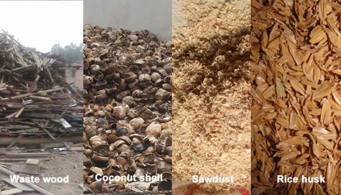 biomass materials for making charcoal