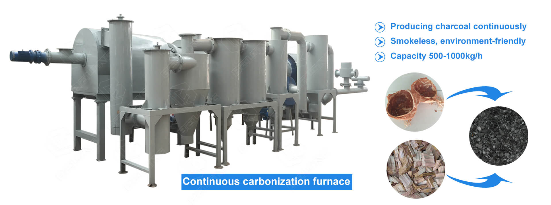 Continuous carbonization furnace