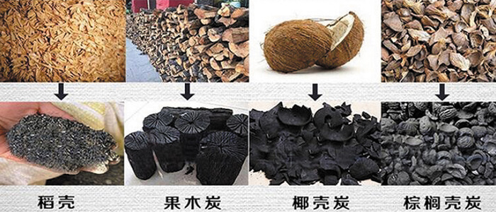 biomass materials for carbonizing