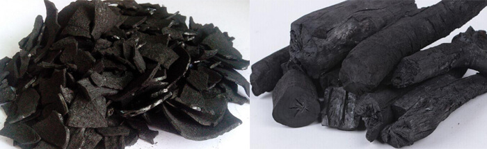 coconut charcoal and fruitwood charcoal for making hookah coals