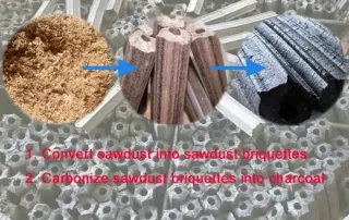 Make charcoal from sawdust