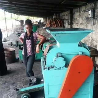 Charcoal briquette press customer