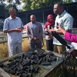 Environment minister visits customer's charcoal factory in Zanzibar island