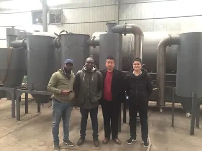Ghanaian customers purchase coconut shell charcoal production equipment