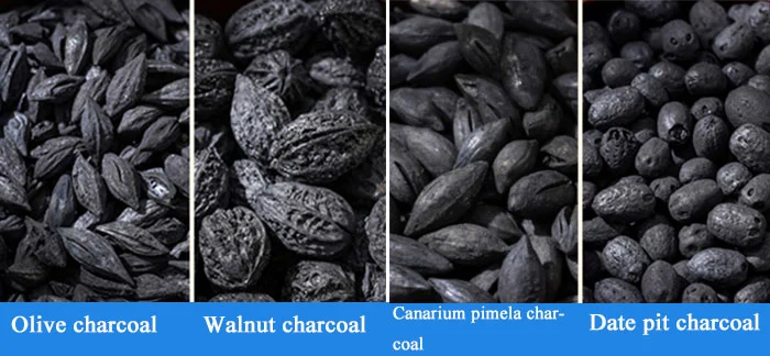 Walnut charcoal，olive charcoal， date pit charcoal