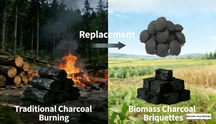 Biomass-charcoal-instead-the-natural-wood-charcoal